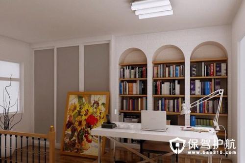 怎么设计好一间书房的风格？ 书柜电脑桌一体图片