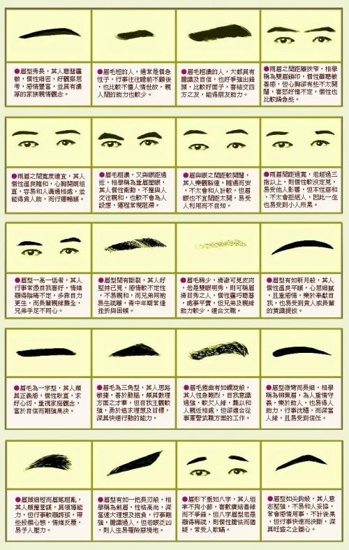 不同形状眉毛的男性运势分析 眉毛的形状